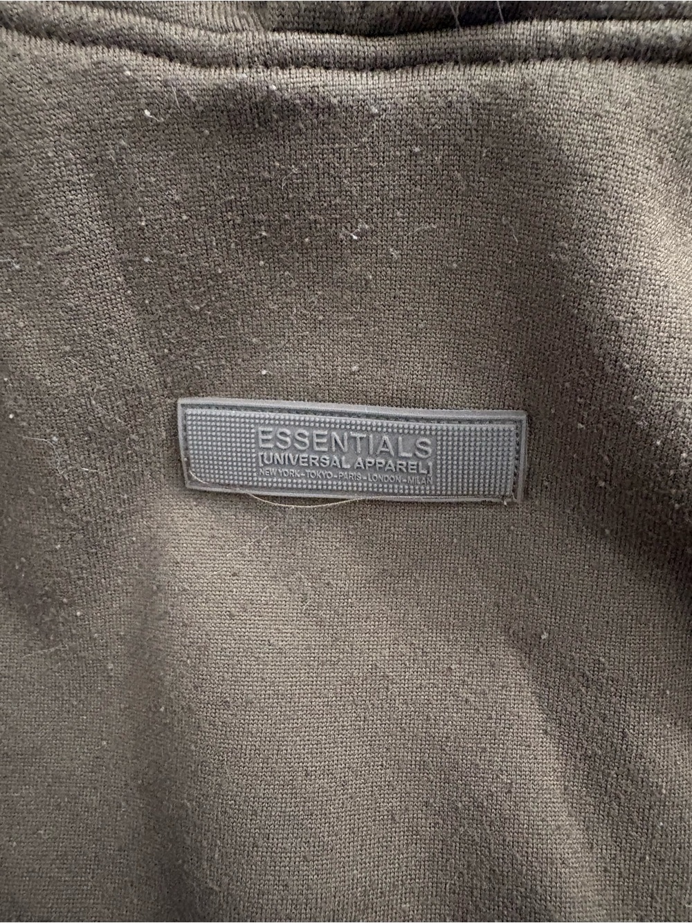 ESSENTIALS Women’s Sweater in Dark Brown with Logo Patch